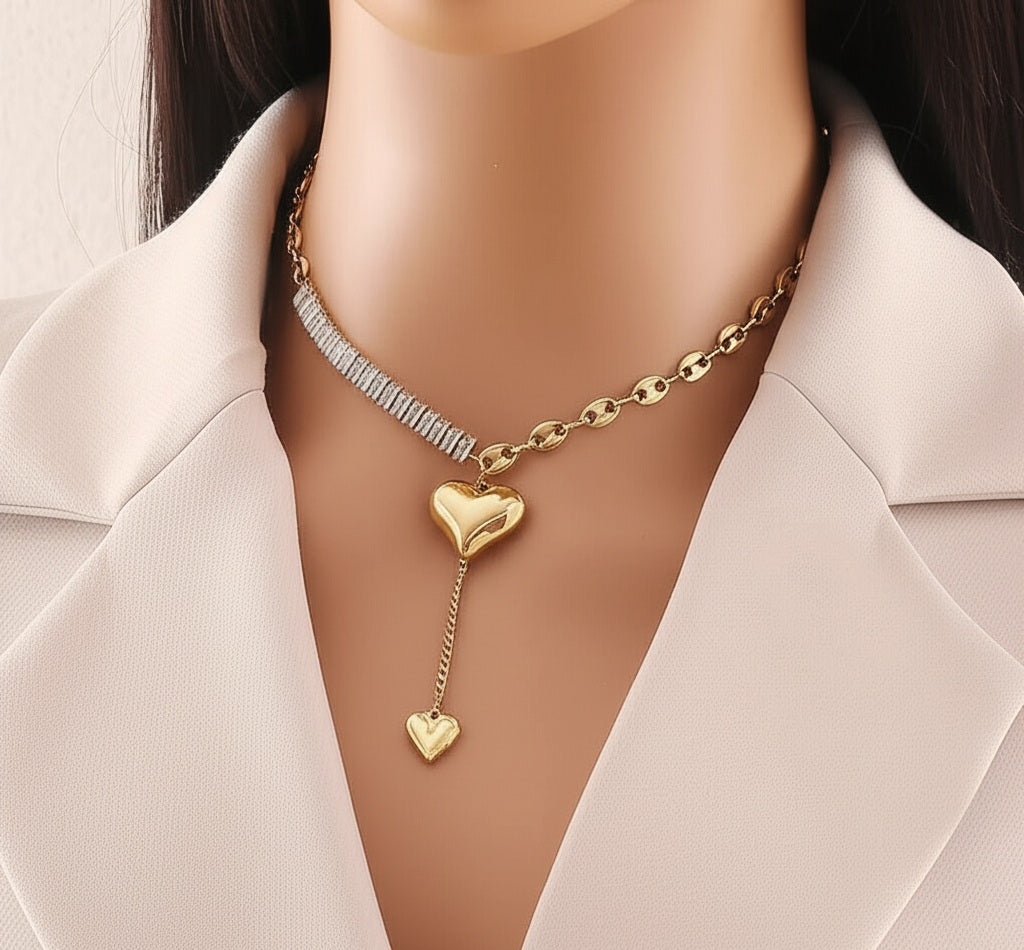 Collar Corazón Asimétrico - Equilibrio y Emoción