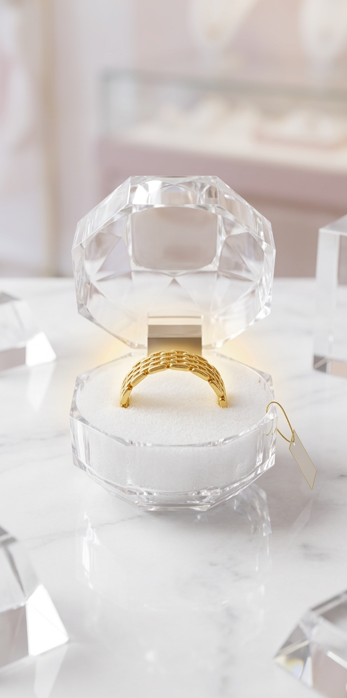 Anillo "Lazos Dorados"- Diseño de Malla en Oro