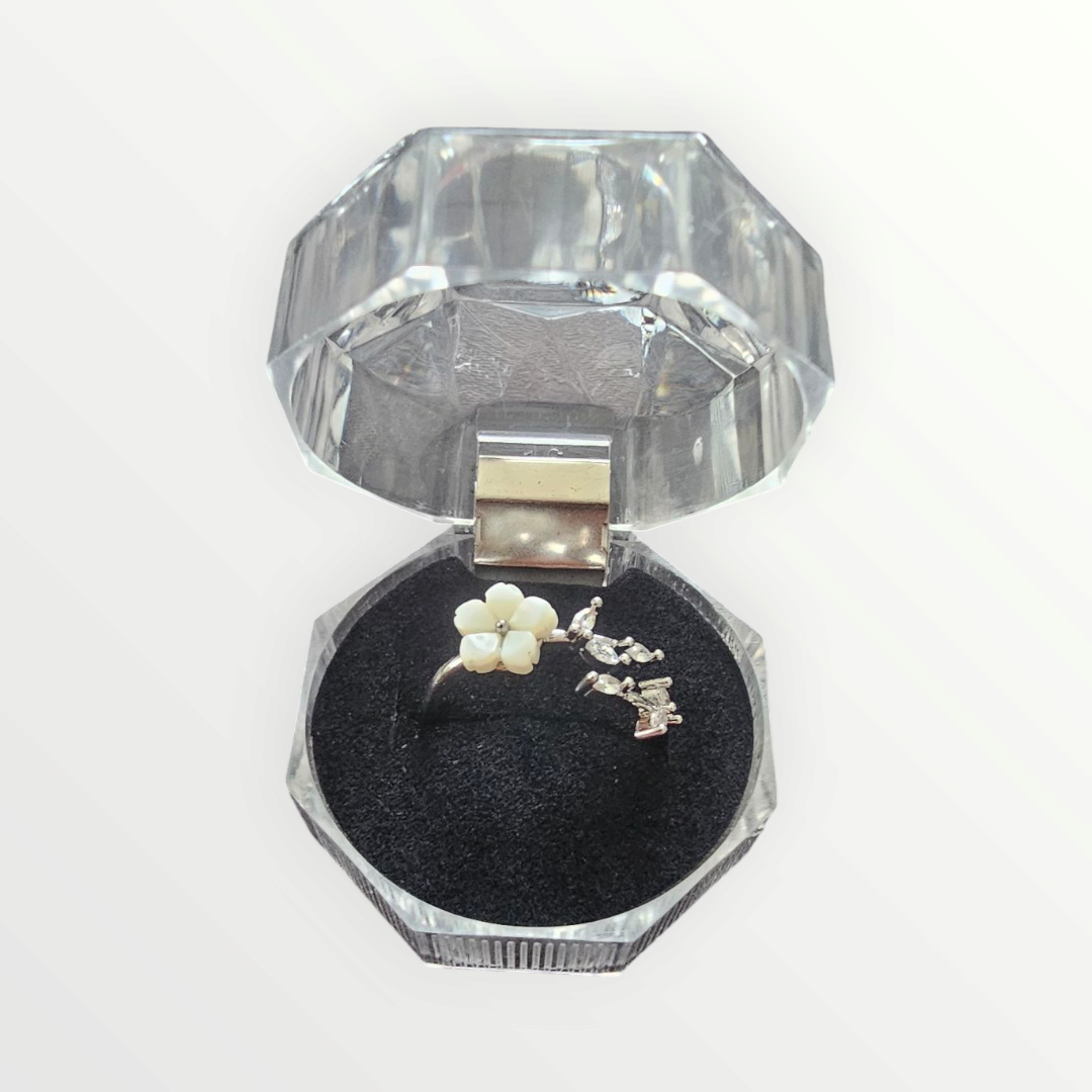 Anillo abierto de Plata 925 con adorno de flor