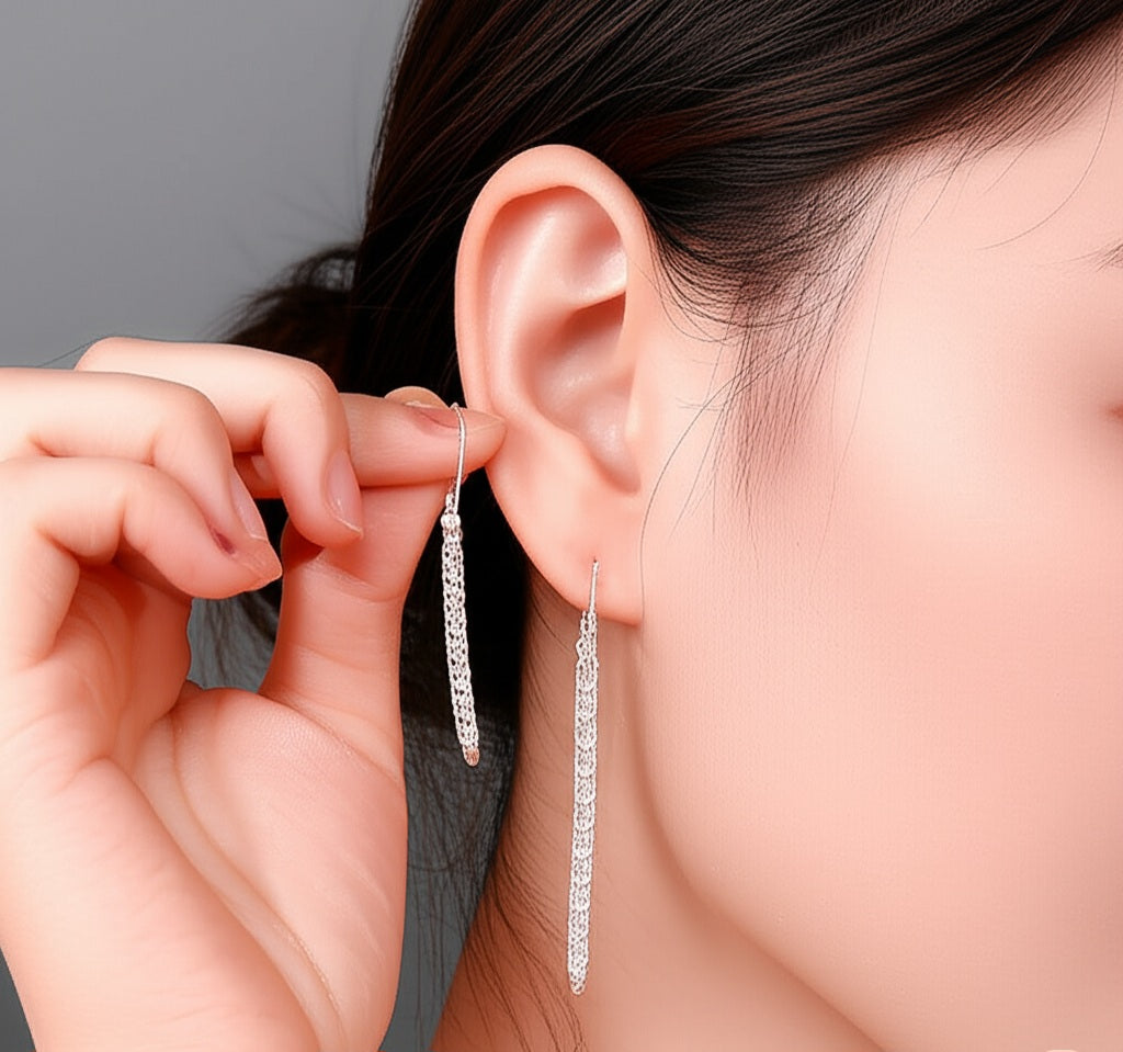 "Conexión Fluida" - Pendientes de gota entrelazada