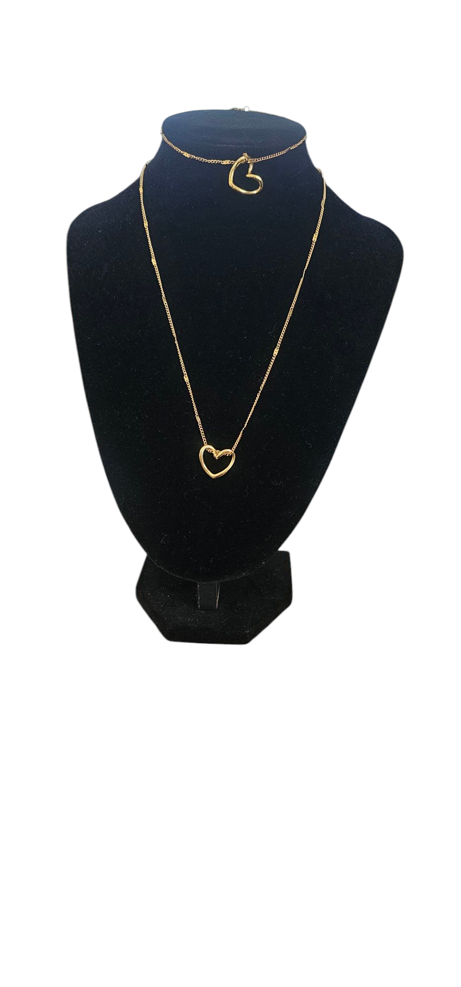 Conjunto Dúo de Corazones - Collar y Pulsera en Acero Inoxidable